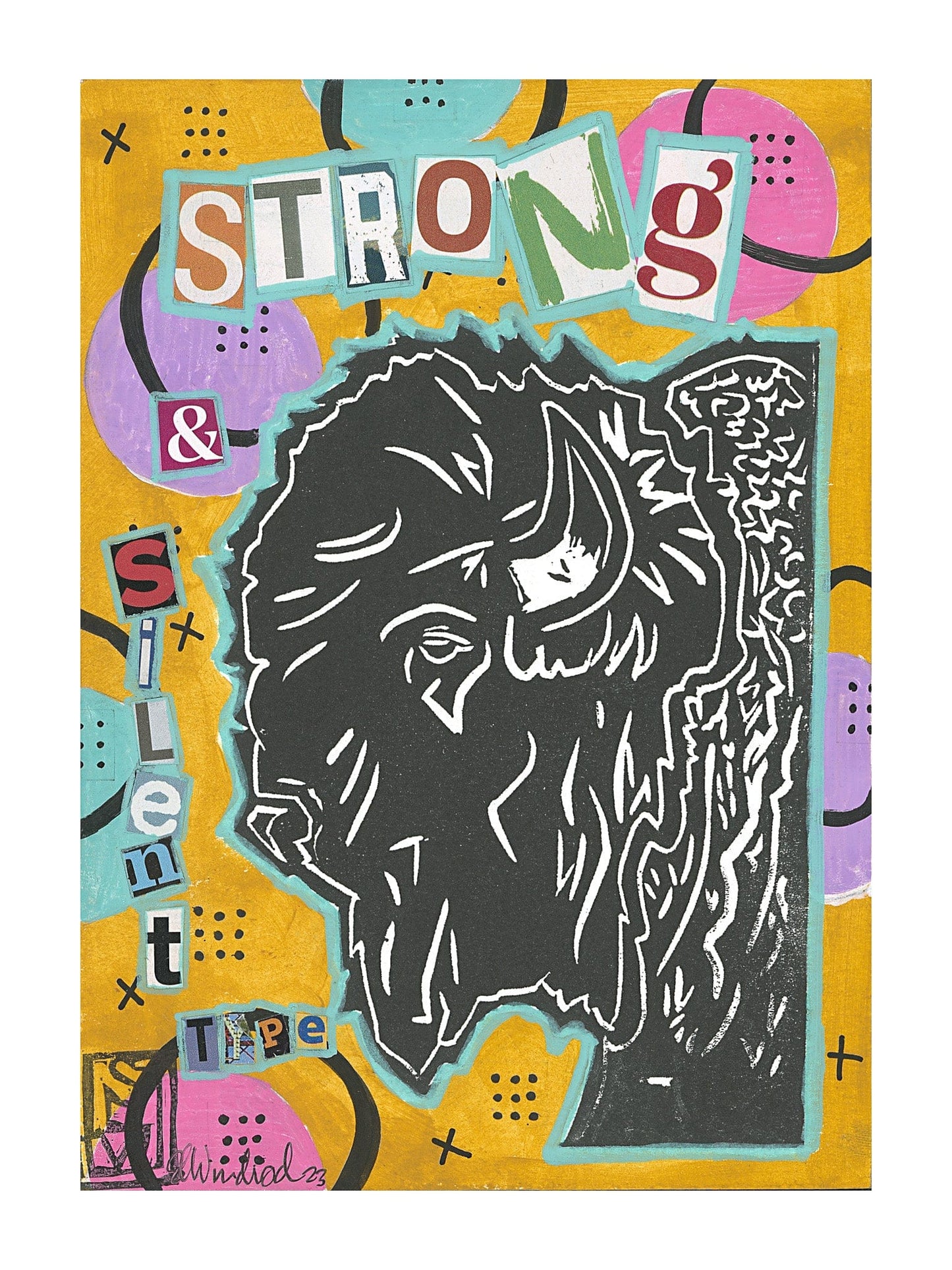 Sarah Louise Windisch | Printmaker art print Bison of Few Words Art Prints