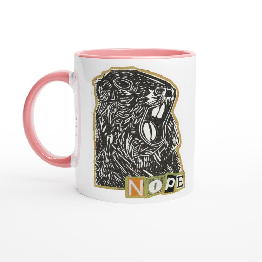 Sarah Louise Windisch | Printmaker Print Material Ceramic Pink 11oz Ceramic Mug - Nope Marmot