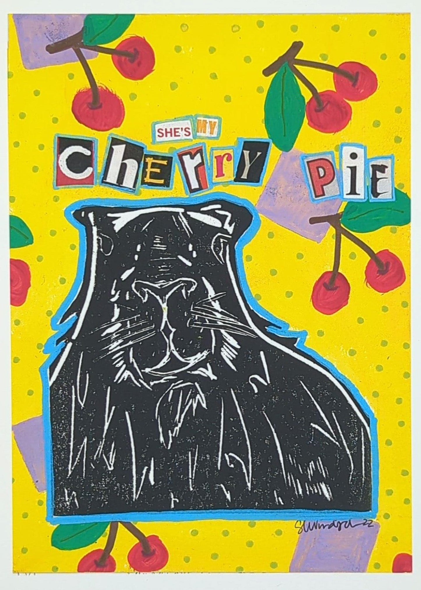 Sarah Louise Windisch | Printmaker art print Cassanova Capy - Cherry Pie Art Prints