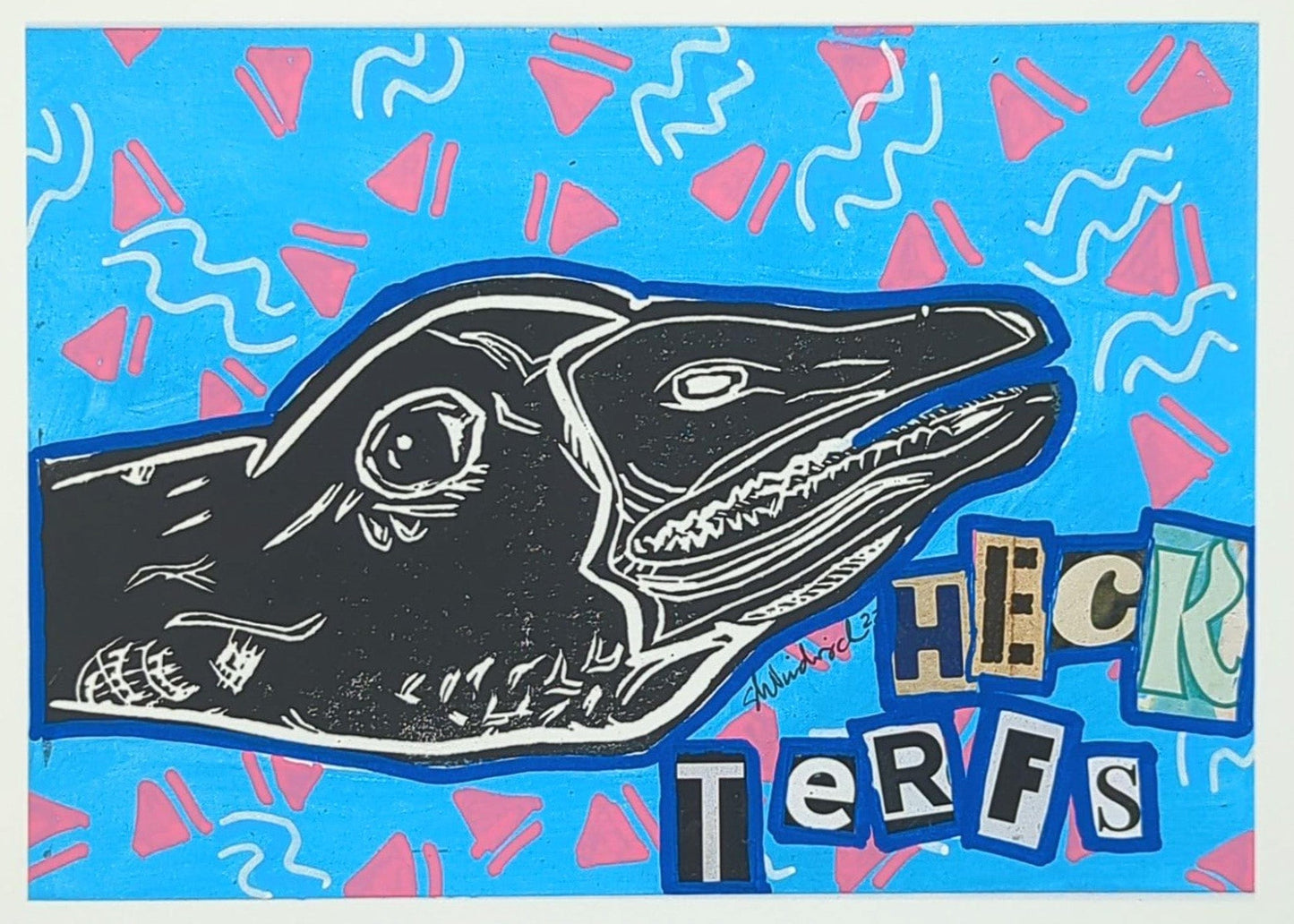 Sarah Louise Windisch | Printmaker art print Horrible Goose  - Heck Terfs Art Prints